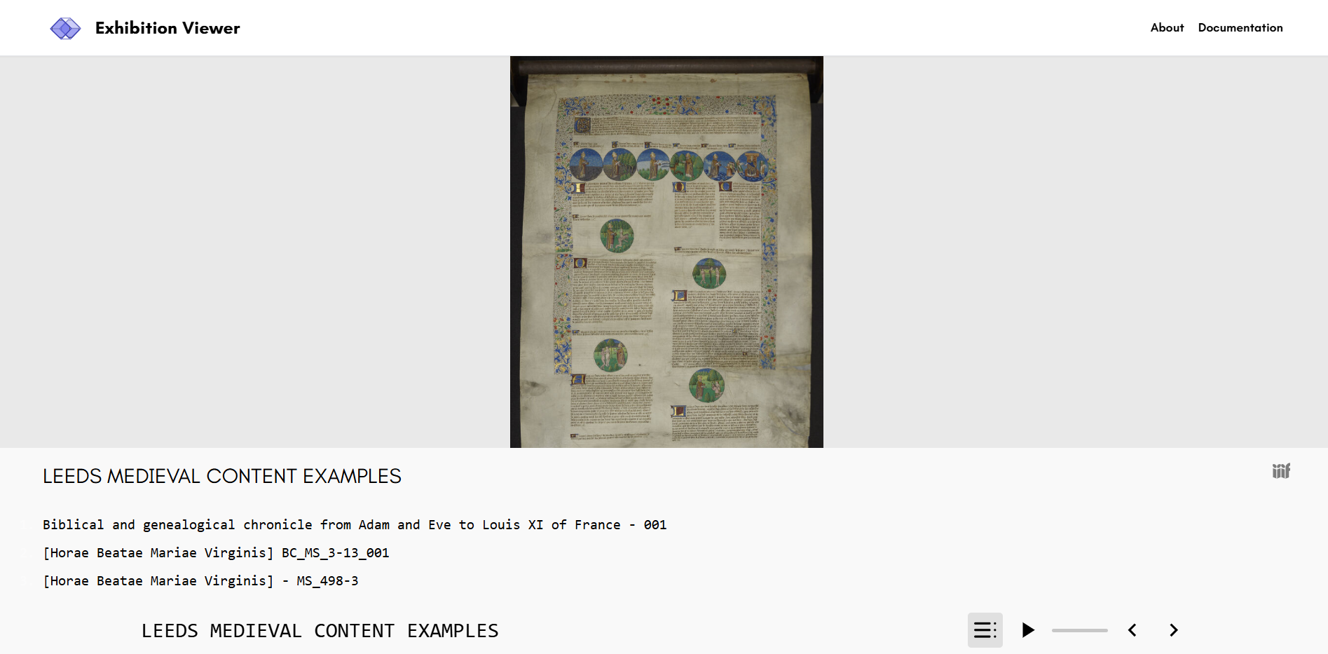 Highlight Exhibition Viewer navigation