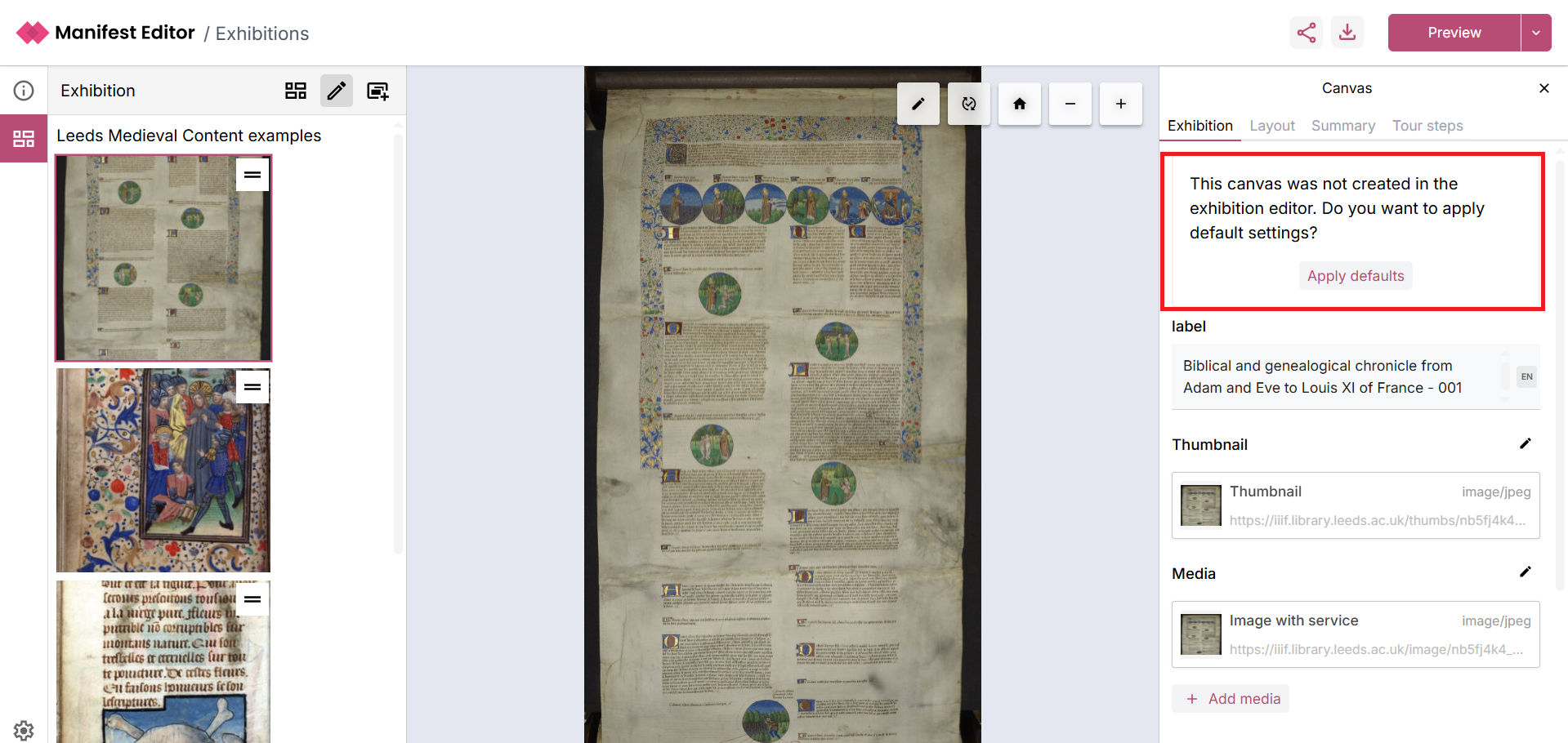 Apply defaults to slide