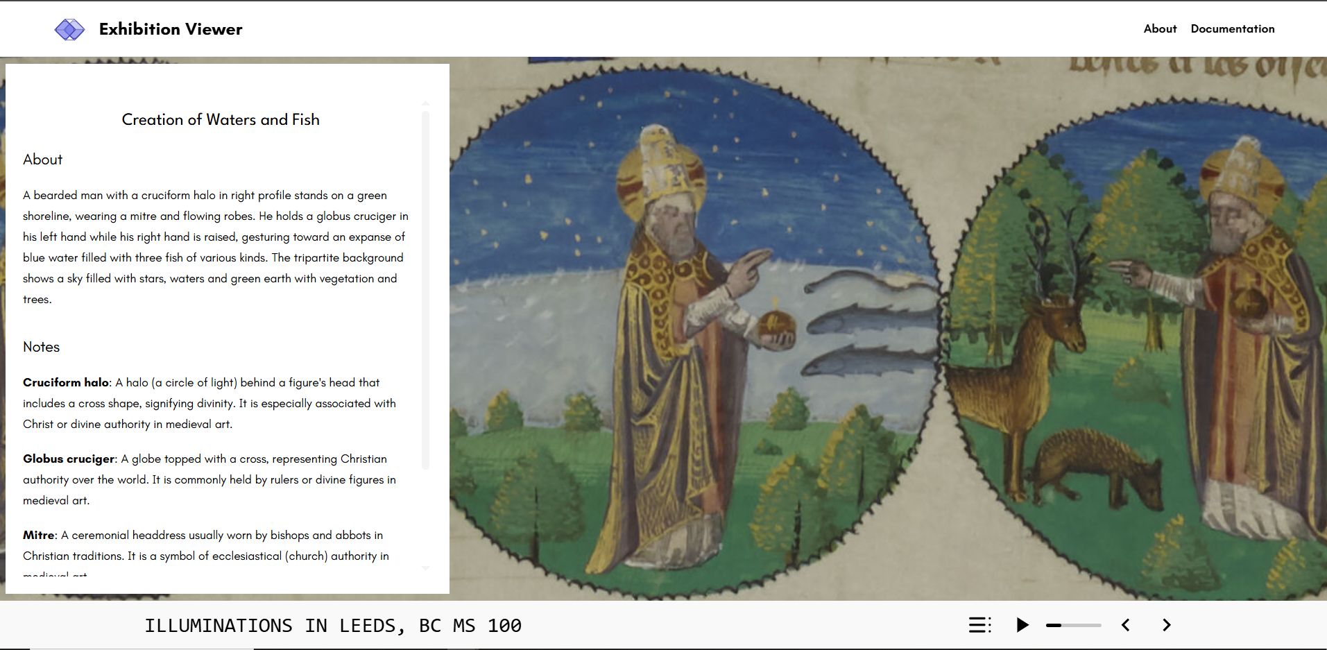 Single page exhibition example - floating